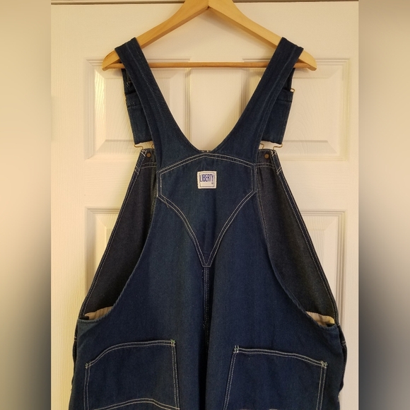 Liberty Men's Overalls Bib Design  Blue Denim Zip Fly Size 48W 30L - Picture 7 of 16